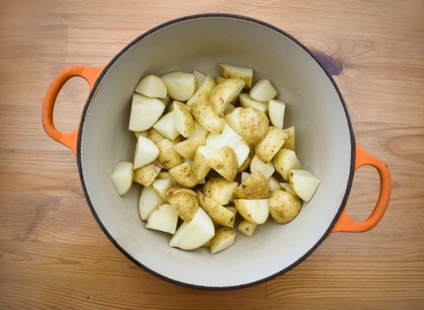 Making Dill Potato Salad - Step 1 - cook and cool the potatoes.