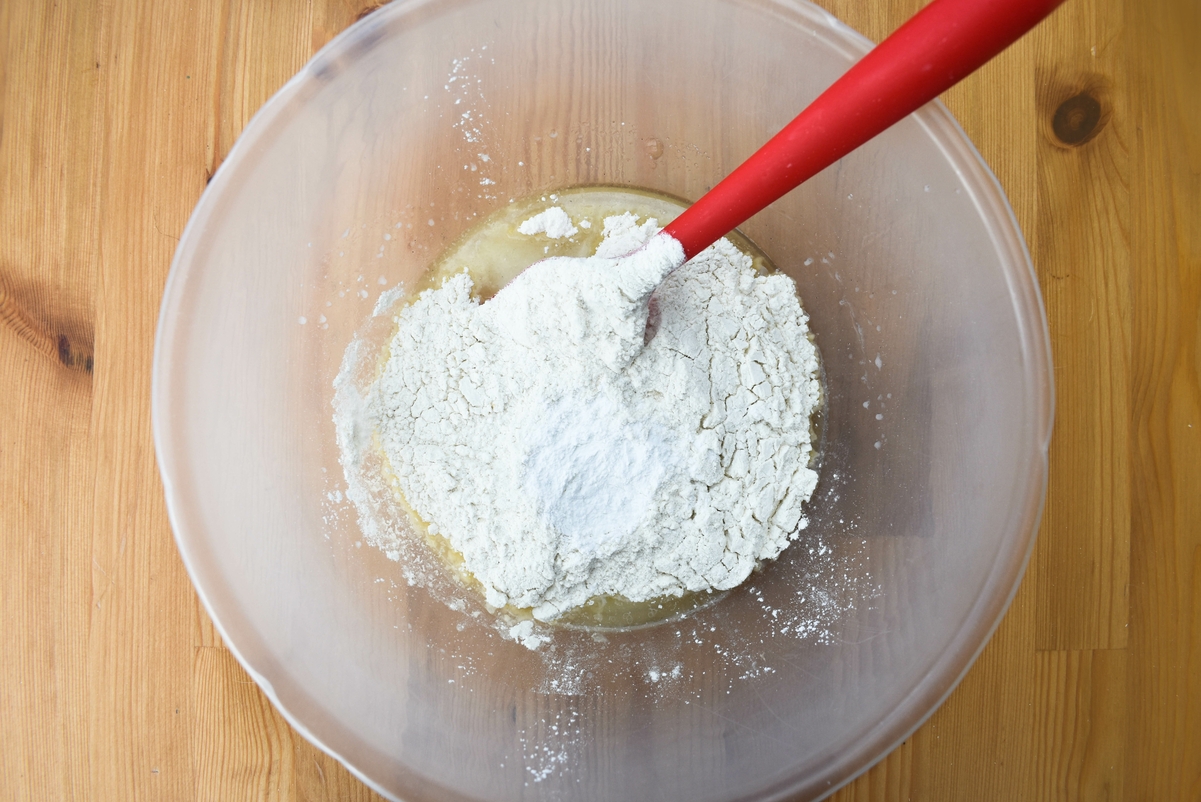 Add the ginger, cornflour, sugar and flour.