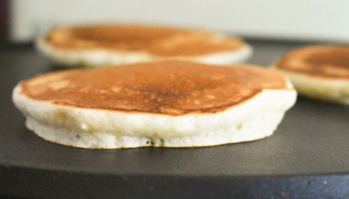 vegan scotch pancakes on an electric griddle.