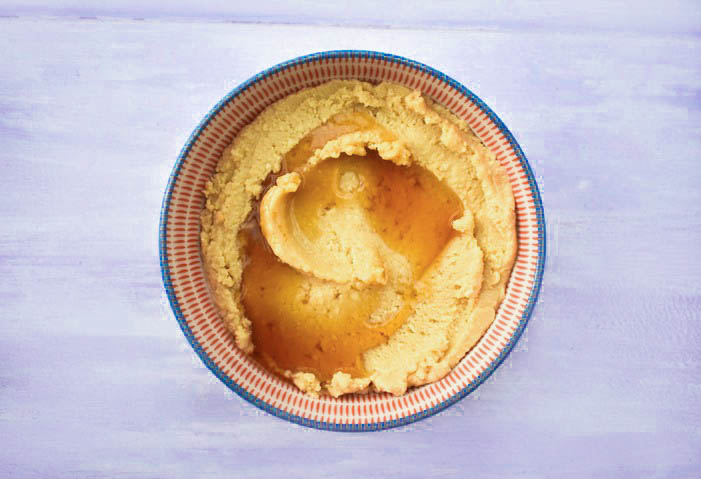 peanut butter with a swirl of maple syrup.