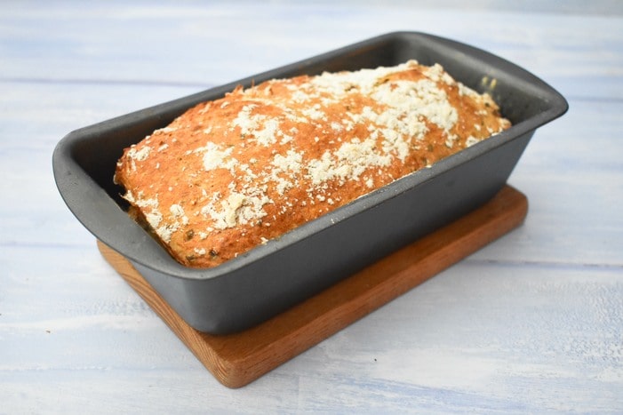 Vegan Cheese & Chive Beer Bread.