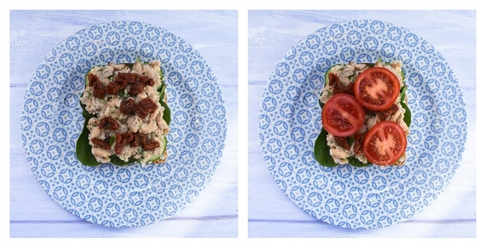 White Bean & Tomato Sandwich - step 5 - add the tomatoes.