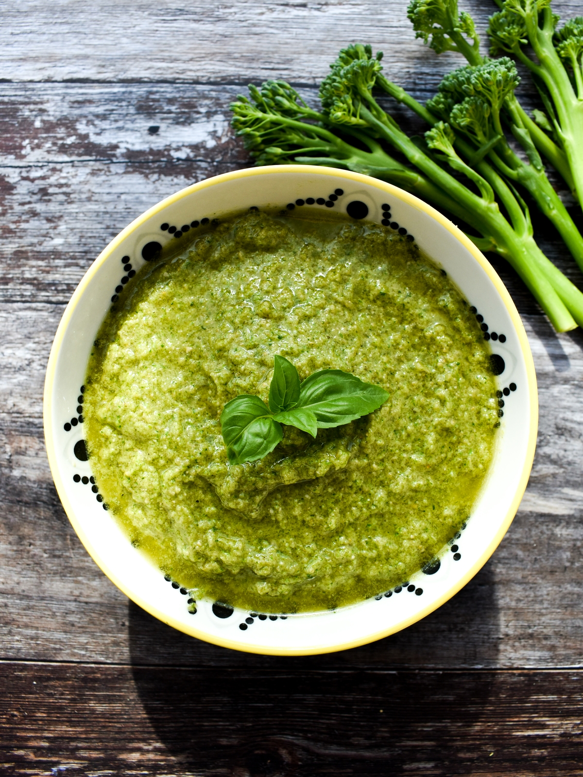 A bowl of broccoli pesto