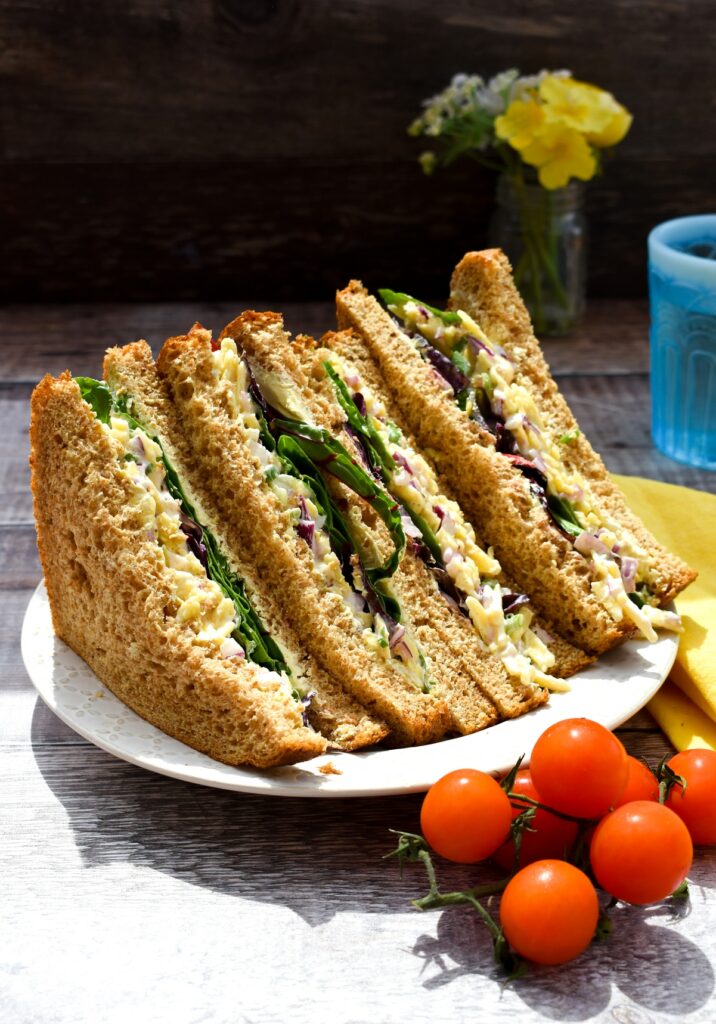 cheese and onion sandwich filler on wholemeal bread