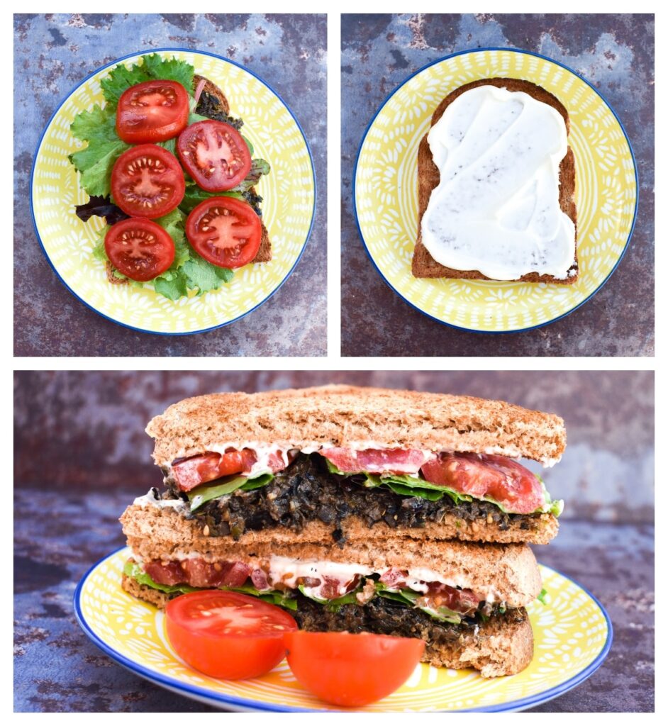 black olive and tomato toastie - step 2