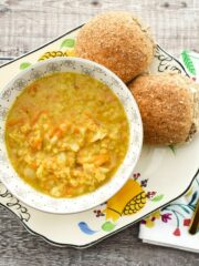 Easy Grated Carrot & Lentil Soup with Cabbage
