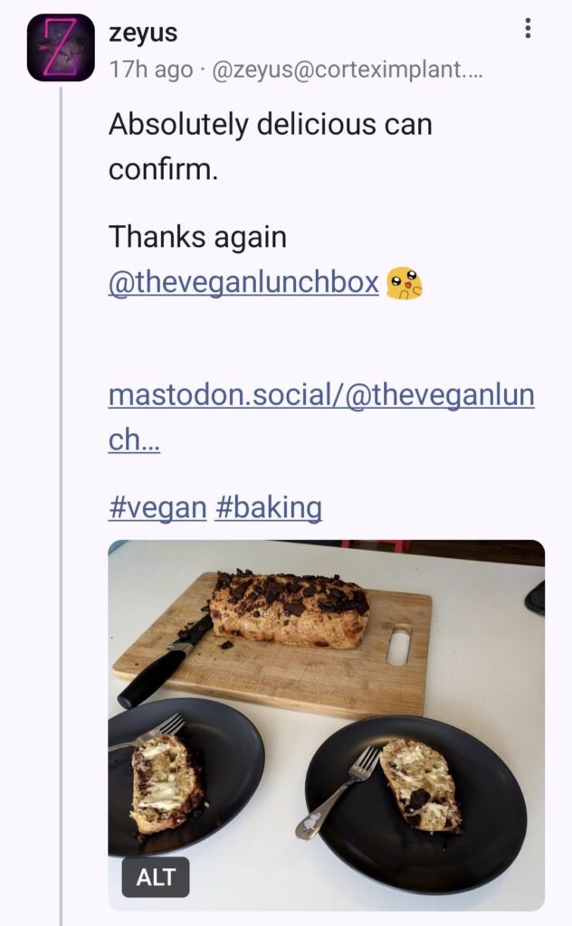 readers photo and comment - absolutely delicious, can confirm.