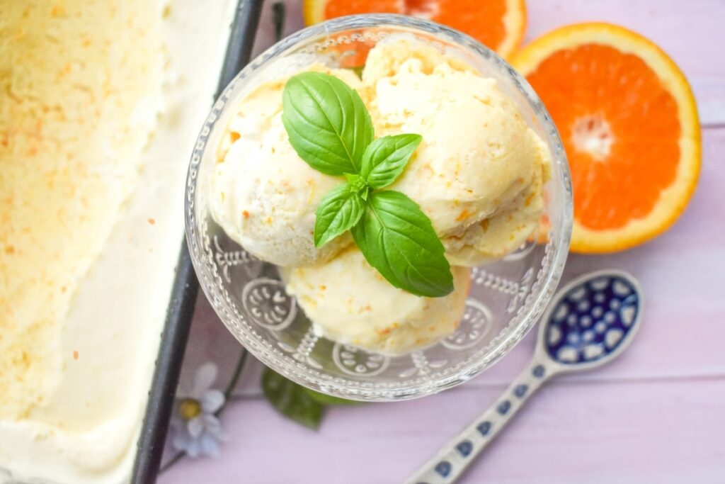 Homemade Orange Ice Cream