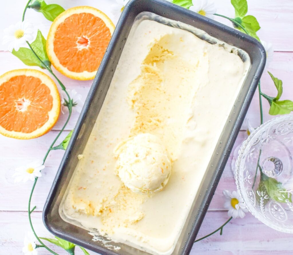 No Churn Orange Ice Cream