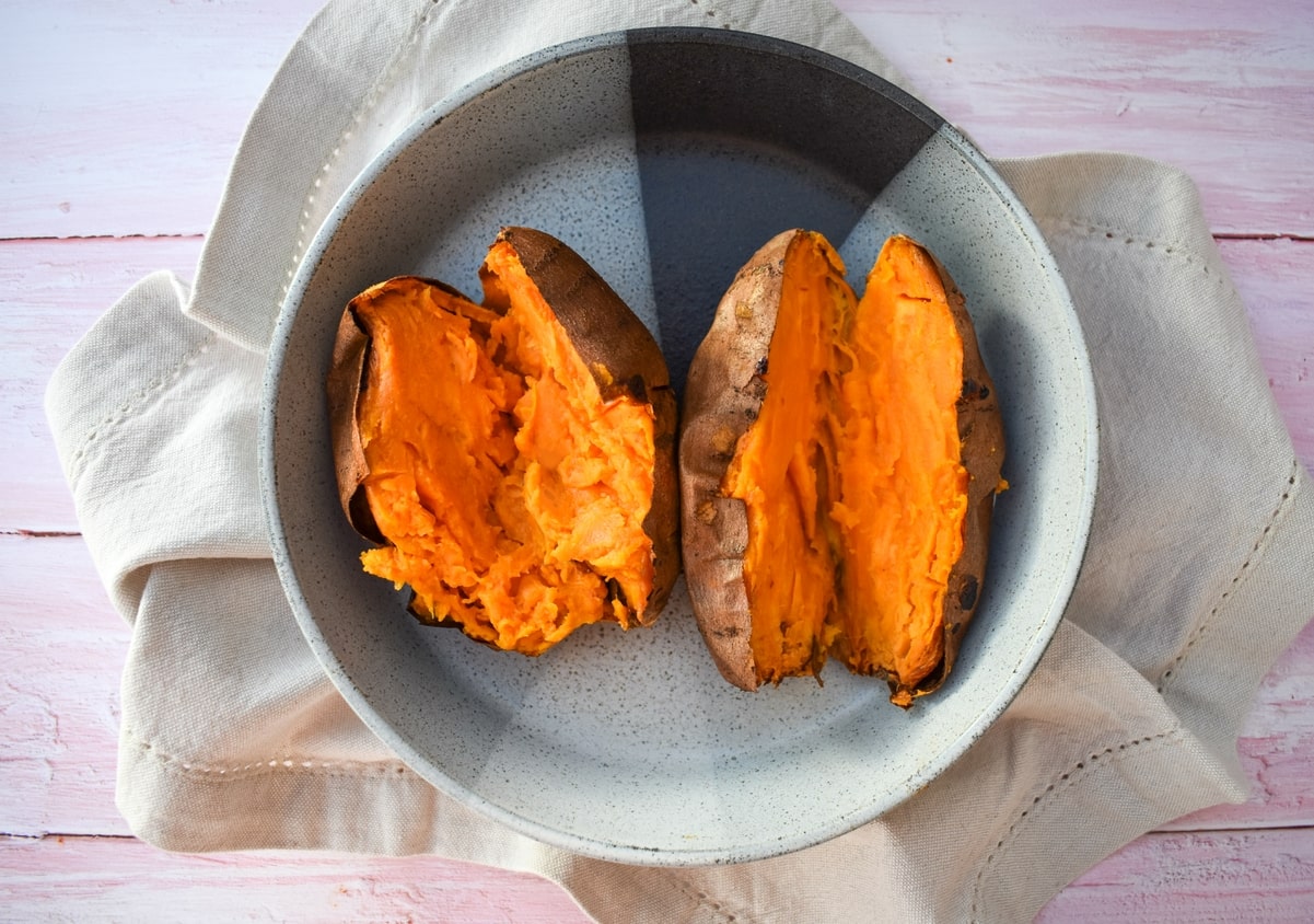 baked sweet potatoes.