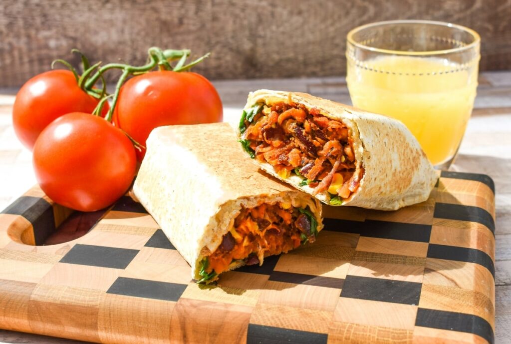 spicy bean burritos