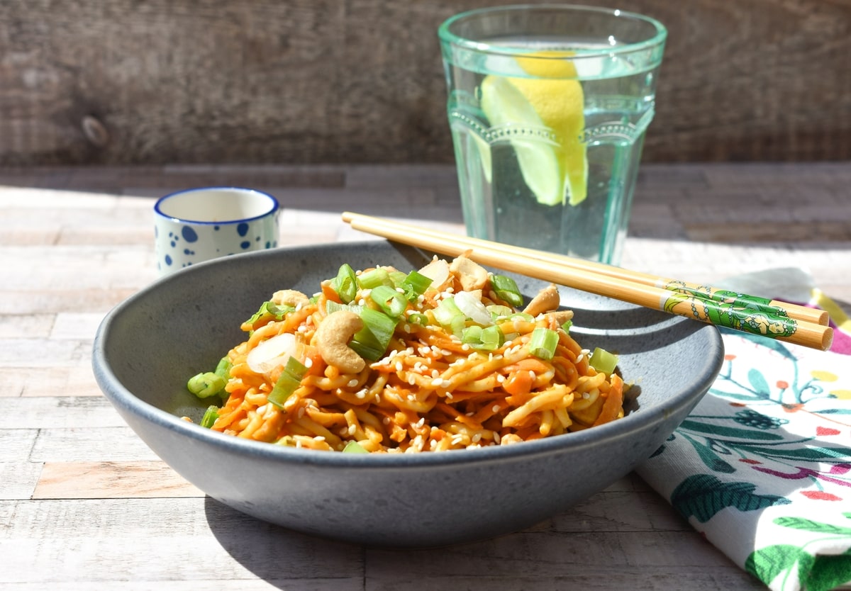 spicy noodles with peanut butter