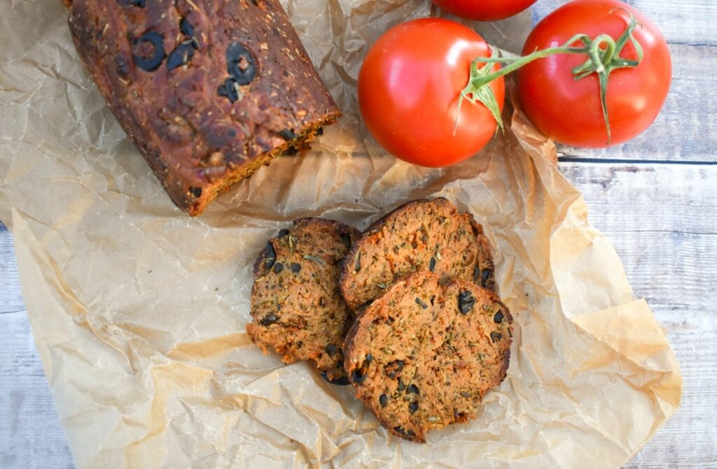 Tomato & Olive Vegan Deli Slices.