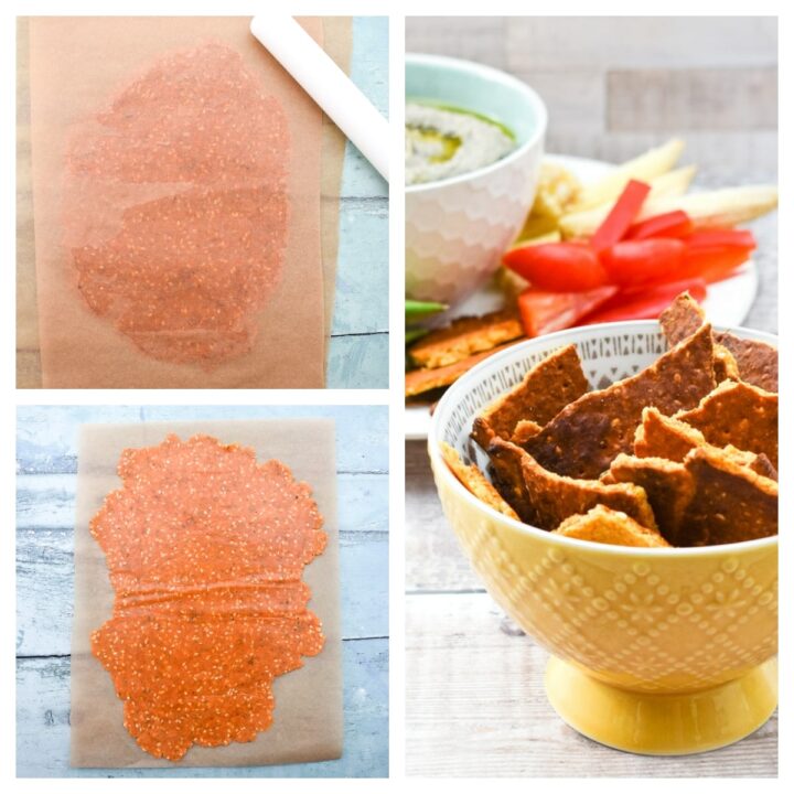 Paprika Vegan Crackers with Sesame Seeds air fryer or oven