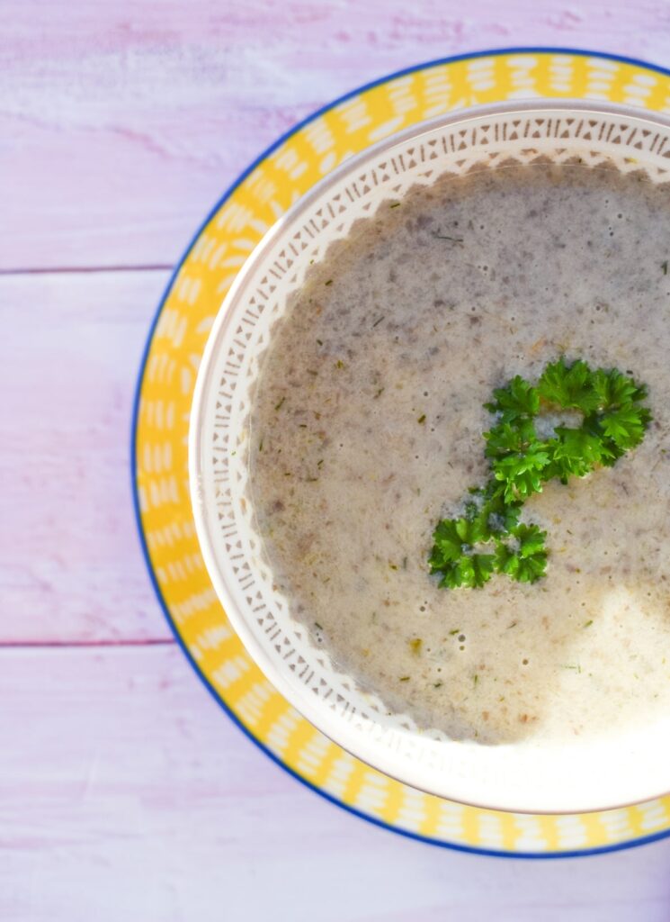 Vegan Mushroom and Fennel Soup with Dill