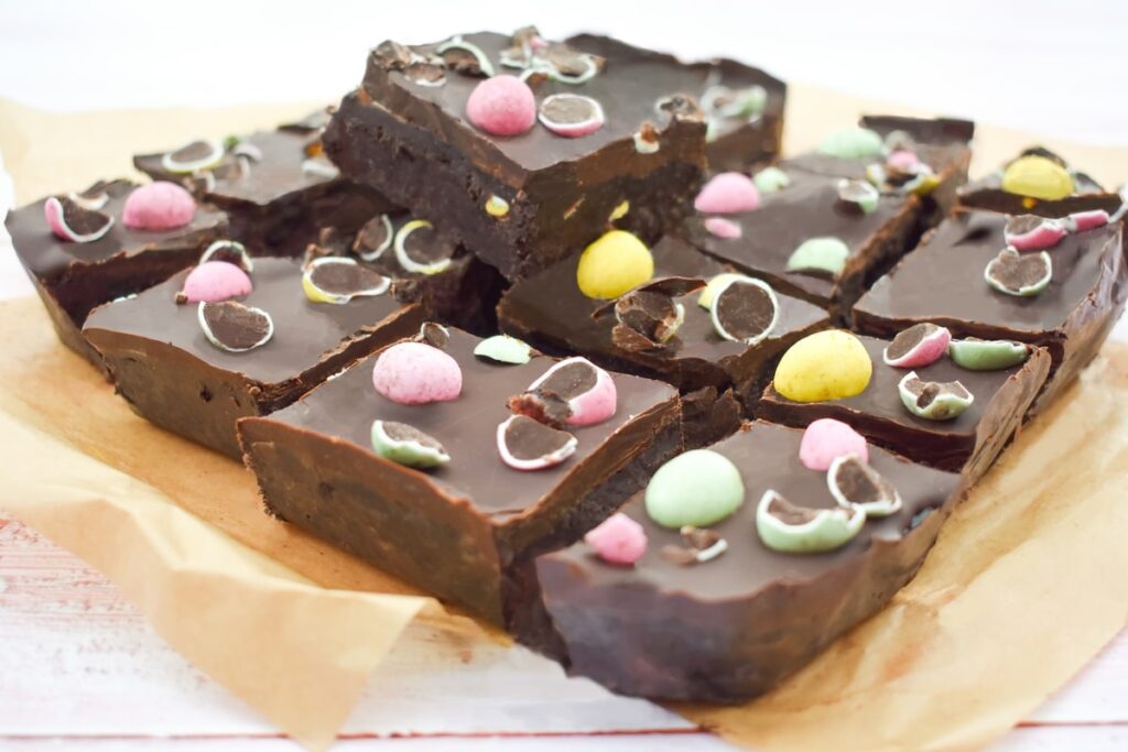 Easter Tiffin with Mini Eggs.