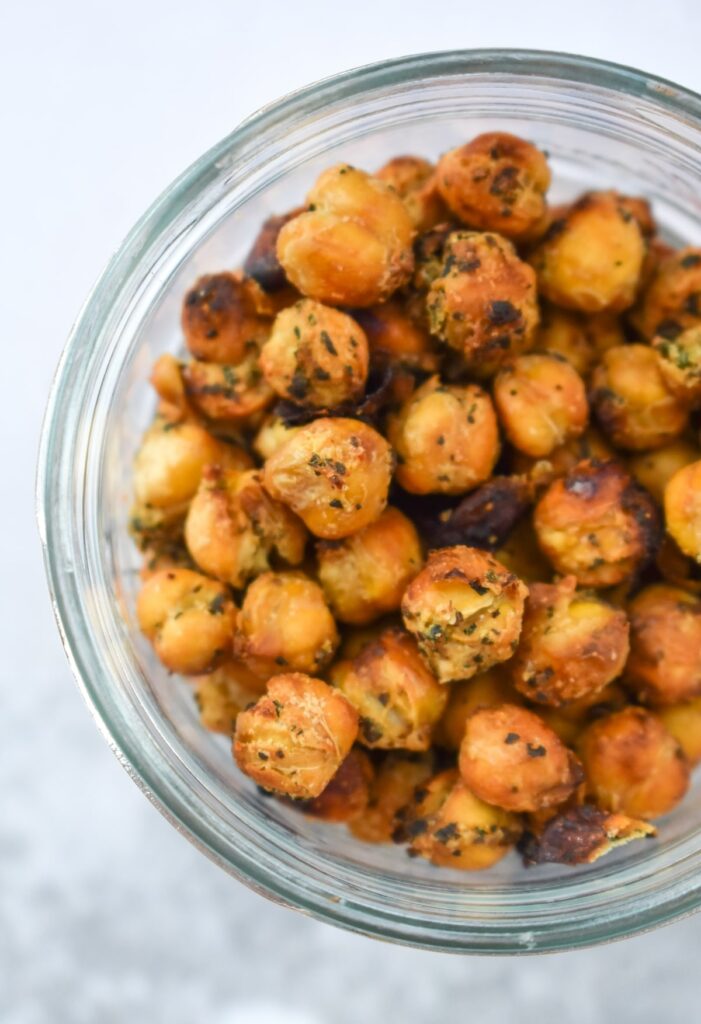 Vegan Air Fryer Pesto Chickpeas.