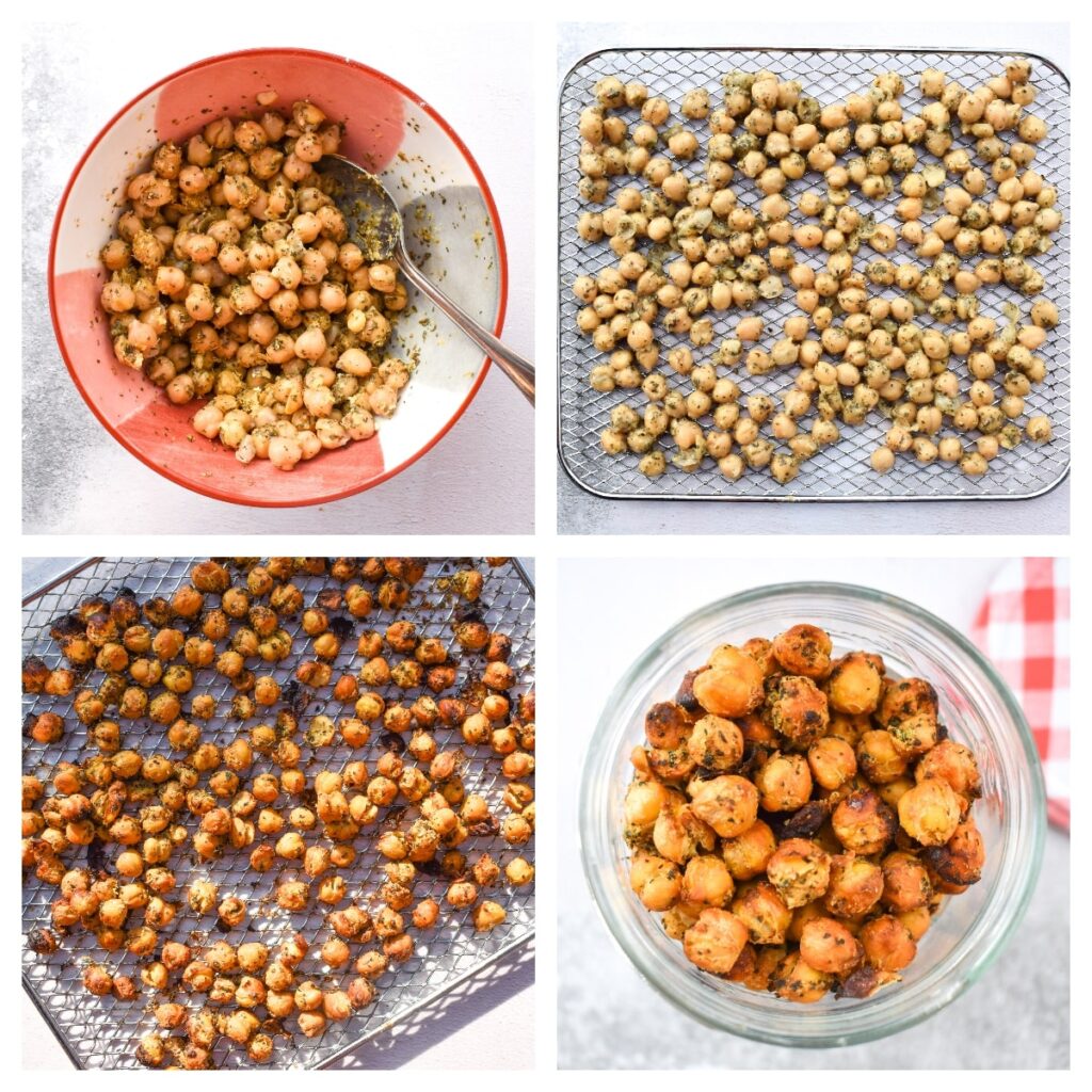 Vegan Air Fryer Pesto Chickpeas - Step 2.