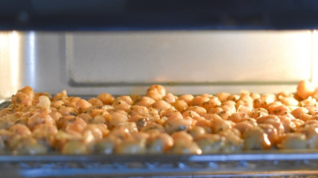 roasting chickpeas in the air fryer.