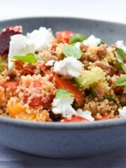 Best Vegan Couscous Salad with Lentils and Feta.