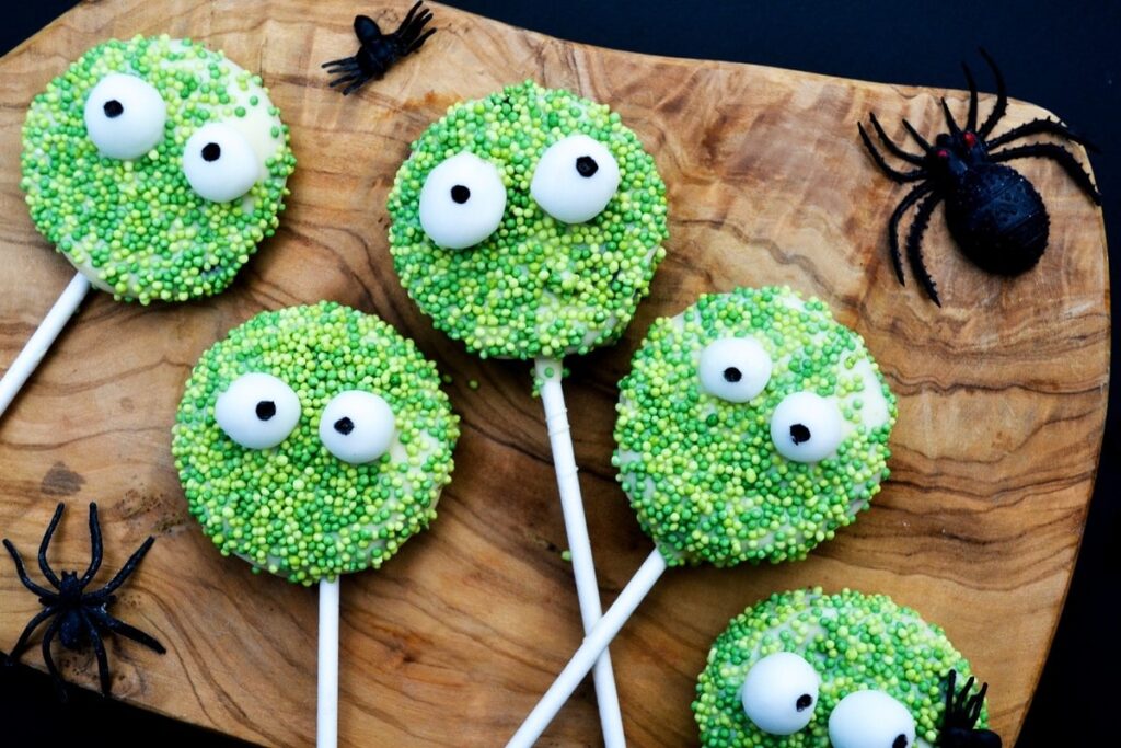 Vegan Halloween Monster Pops.