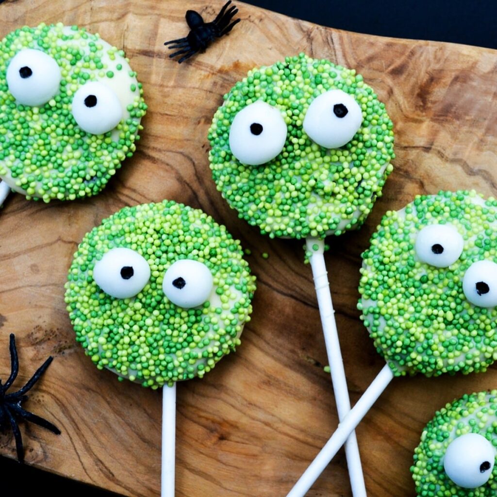 Vegan Oreo Lolly Pops for Halloween.