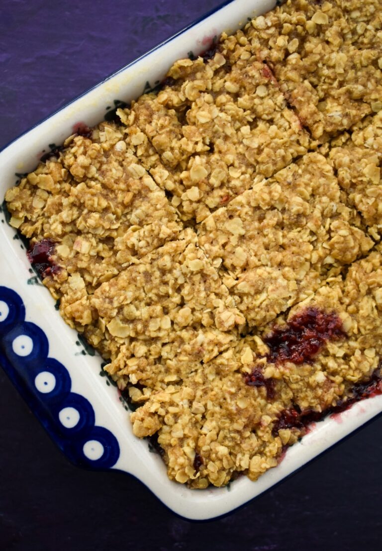 Microwave Jam Flapjacks - Quick and Easy Recipe - The Vegan Lunchbox