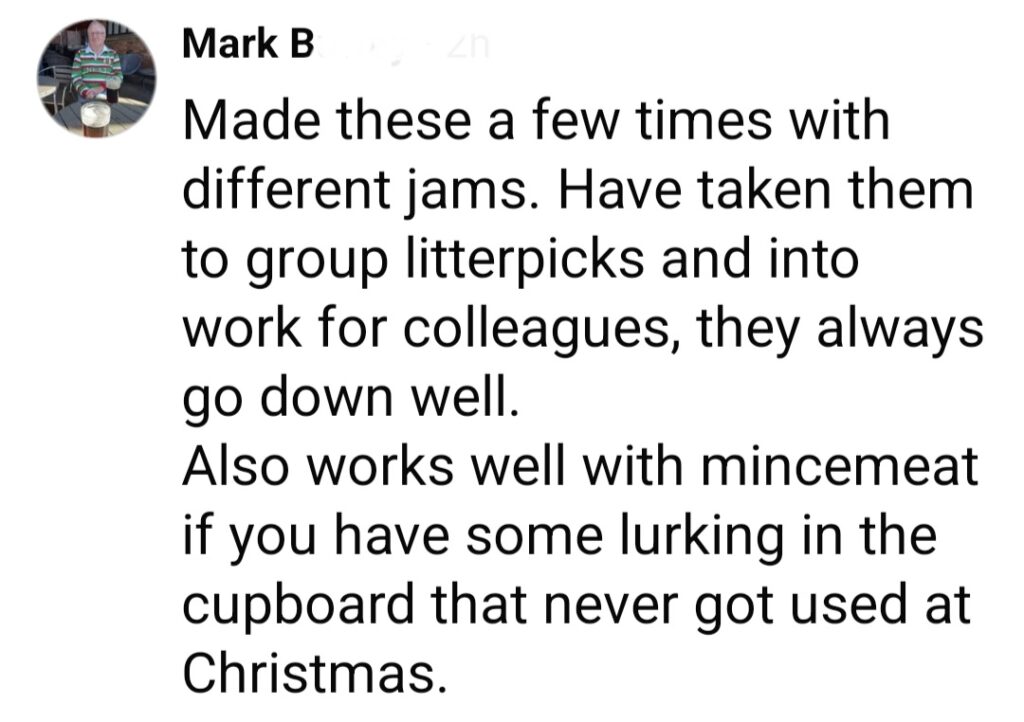 readers comment - made a few times ... always go down well.