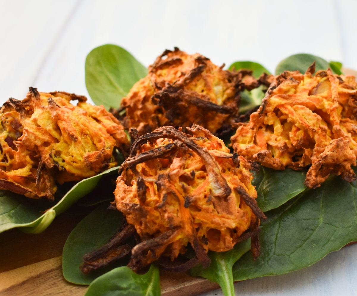 Air Fryer Vegetable Bhajis Easy & Crispy Pakora theveganlunchbox.co.uk