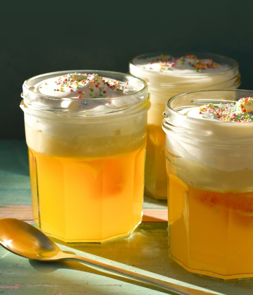 Vegan Orange Jelly & Custard Pots.