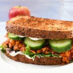 Gochujang Chickpea Smash Salad Sandwich.