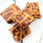 Dairy-Free Biscoff Chocolate Fudge on a plate.