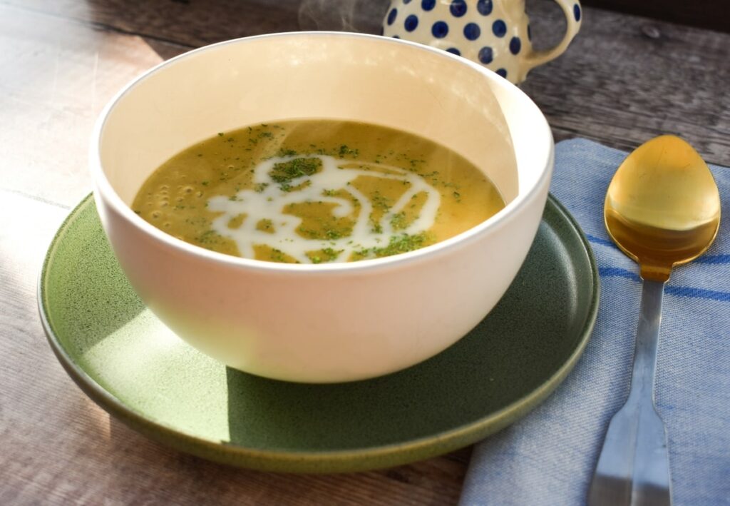 Soup Maker Jacket Potato Soup in a bowl.