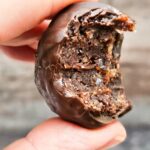 vegan date & tahini brownie bites.