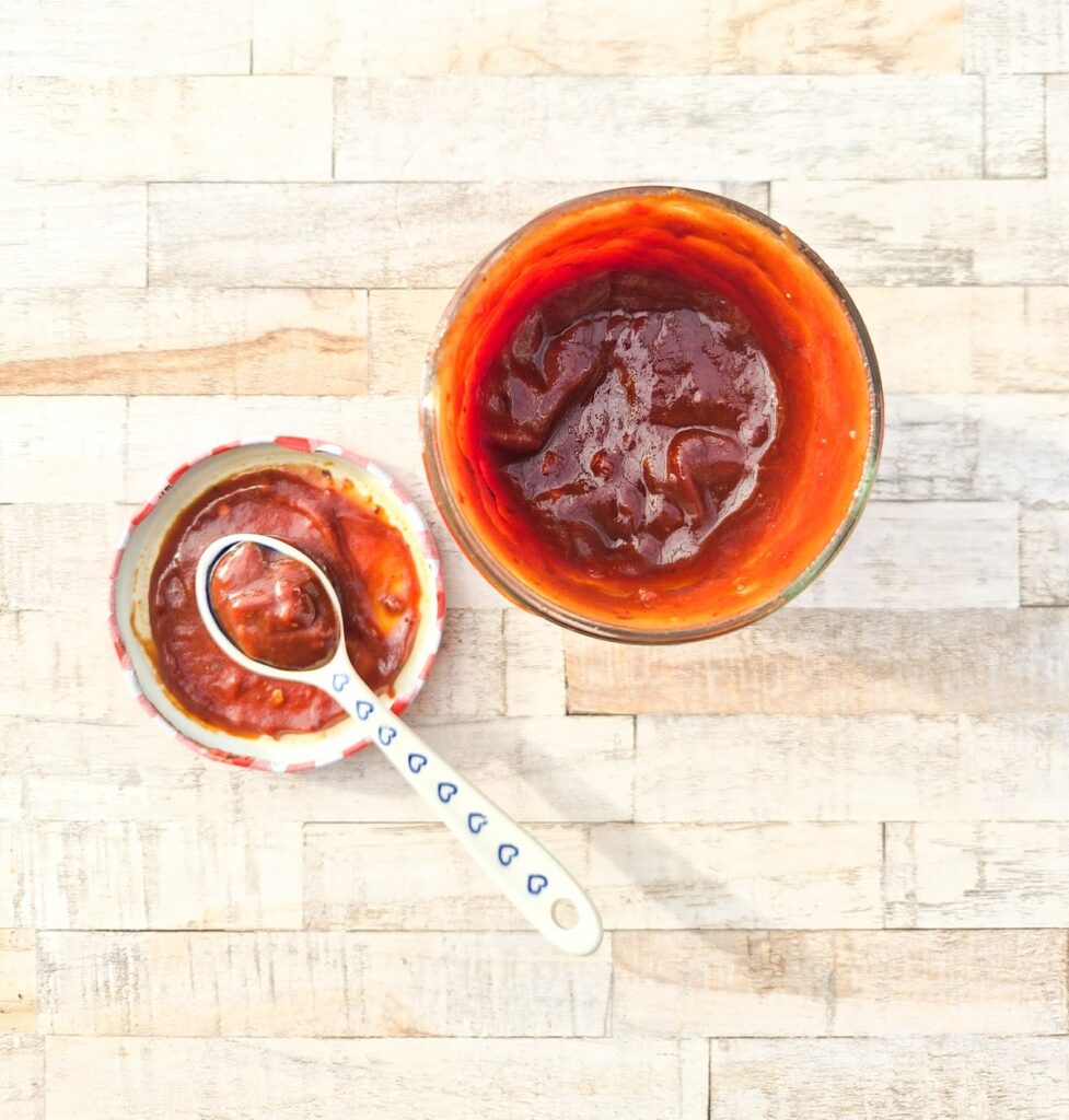 homemade hot harissa sauce.