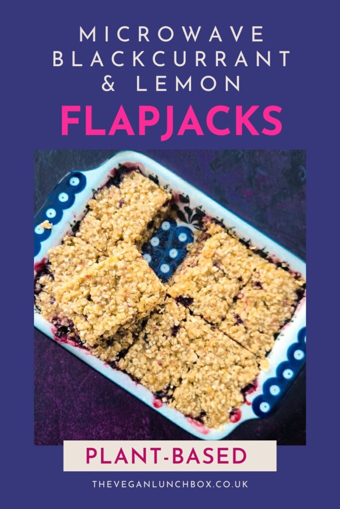 Microwave blackcurrant lemon flapjacks recipe.