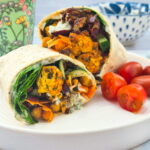 Tikka masala tofu and chickpea wrap