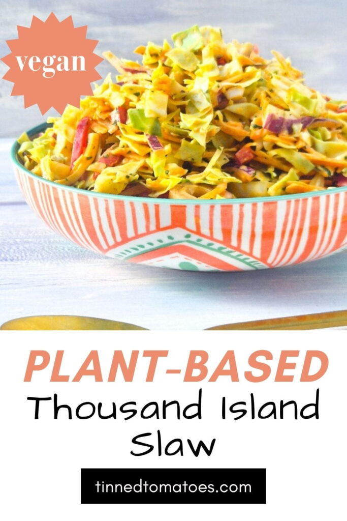 Plant-based thousand island slaw - vegan coleslaw.