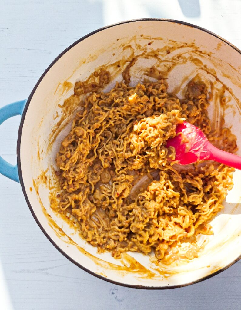 Quick peanut butter noodles made with instant noodles