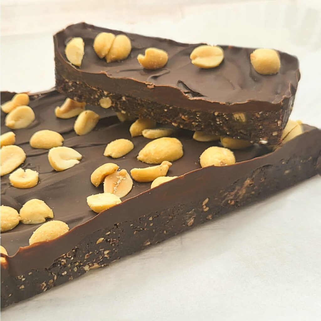 easy peanut butter and date chocolate brownie bars.