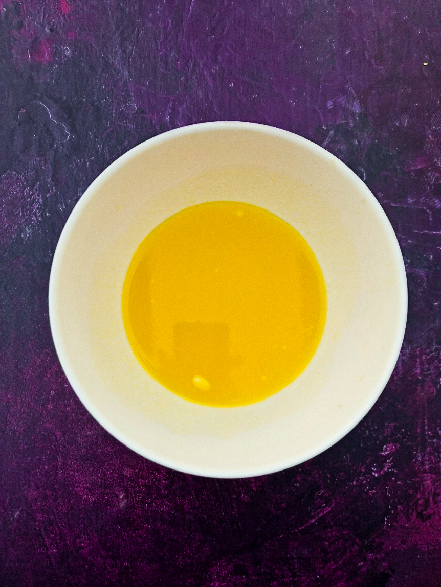 Melted butter mixture in bowl.