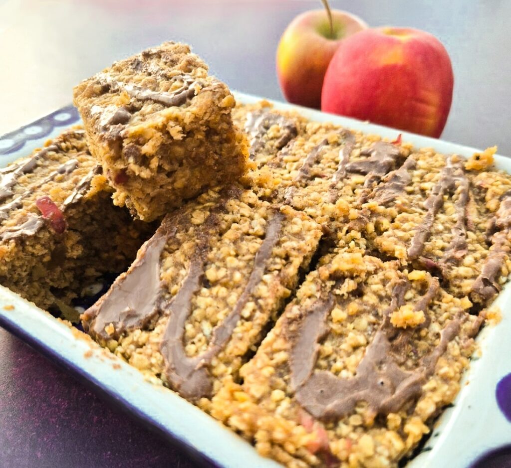 apple and cinnamon flapjacks.